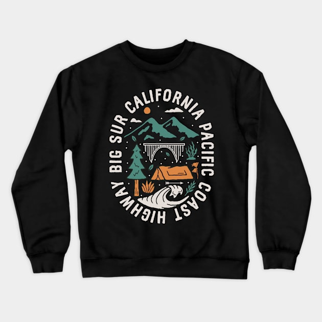 Big Sur Camping Crewneck Sweatshirt by Big Sur California 